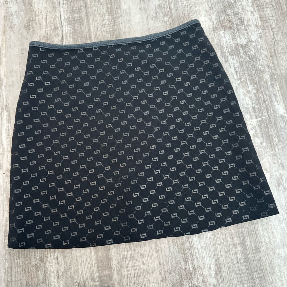 Reference&Co Black Monogram Mini Skirt